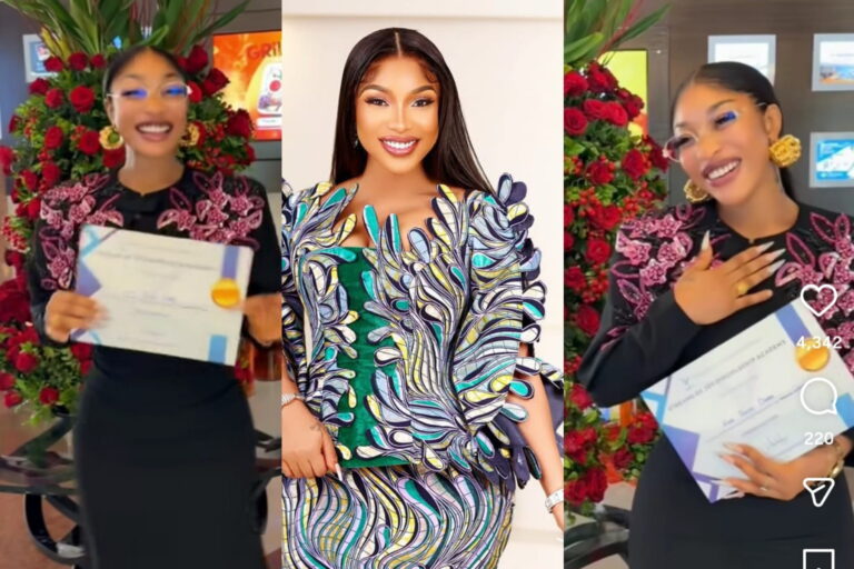 Celebration As Tonto Dikeh Completes Church Discipleship Training