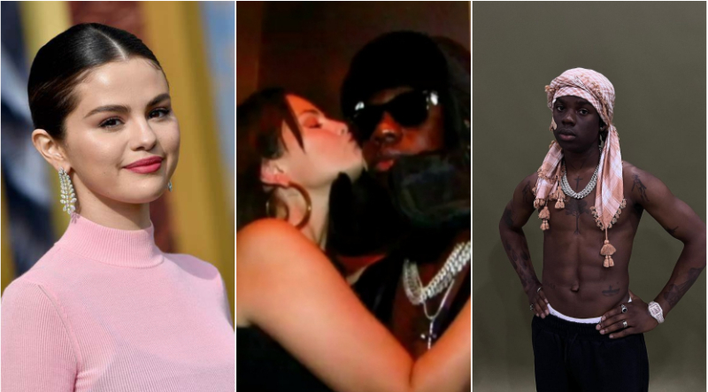 Image of Selena Gomez and Rema kissing