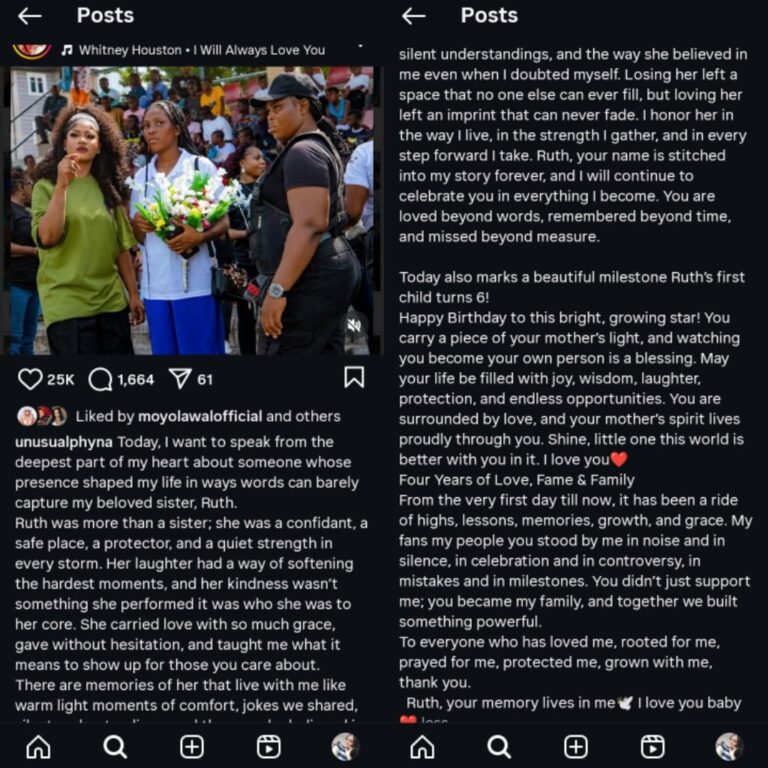 BBNaija Star Phyna Pays Tribute to Sister Ruth, Marks Nephew’s Birthday