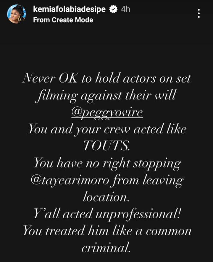 You and Your Crew Acted Like Touts — Kemi Afolabi Slams Peggy Ovire Over Taye Arimoro Set Incident
