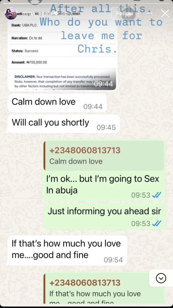 Who Are You Leaving Me For? — Doris Ogala Releases Alleged Romantic Chats With Pastor Chris Okafor