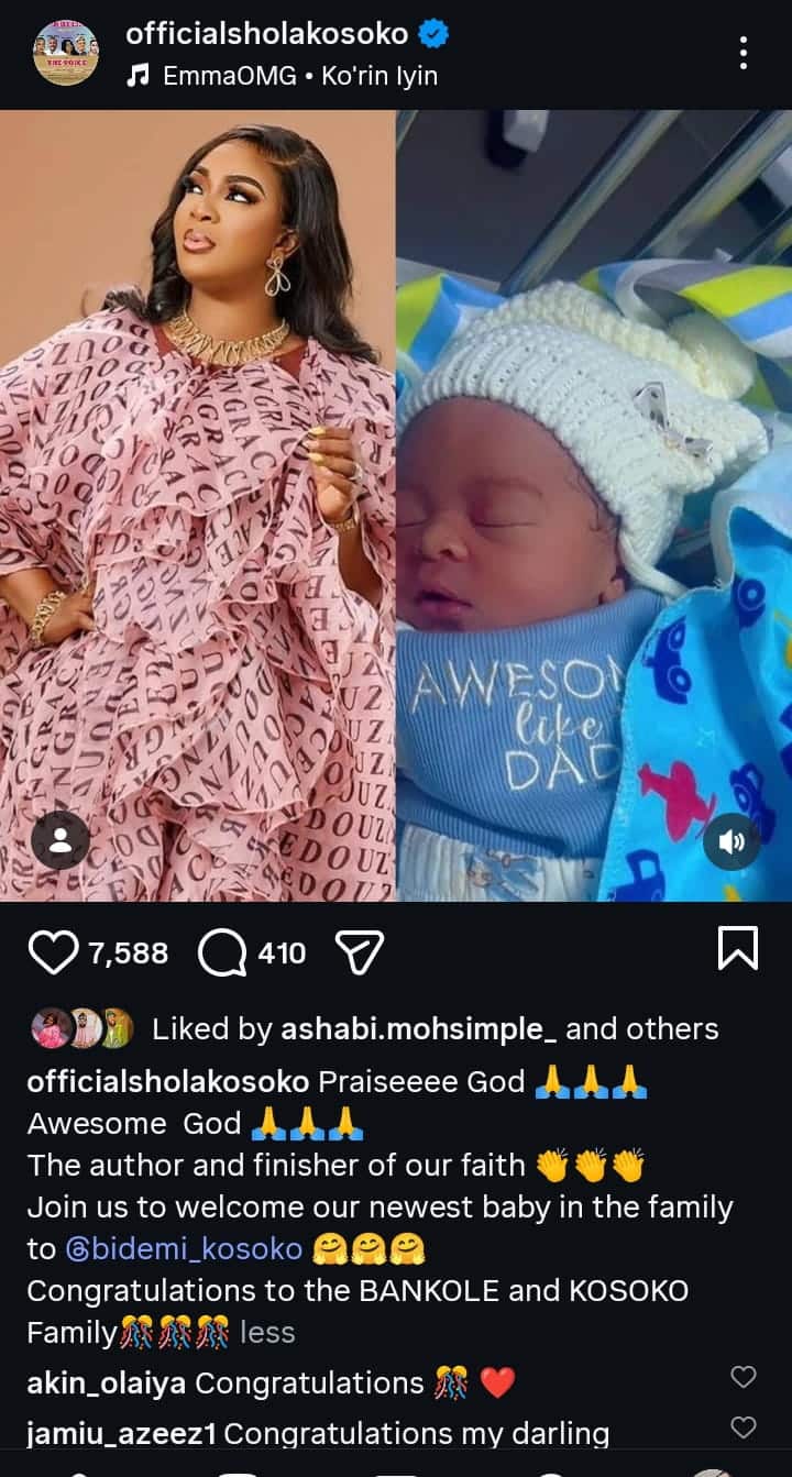 Jide Kosoko’s Daughter Bidemi Welcomes New Child