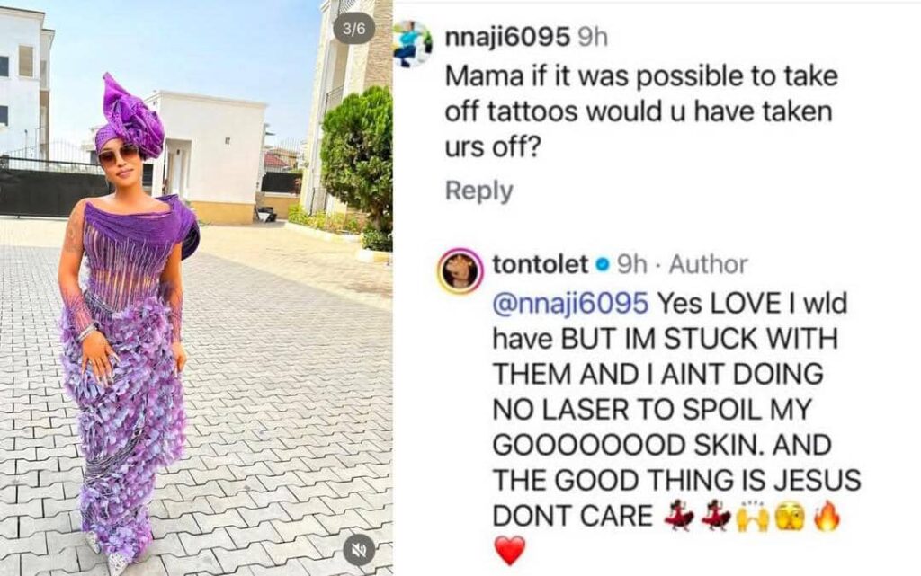 Faith Renewed, Tattoos Stay — Tonto Dikeh Explains