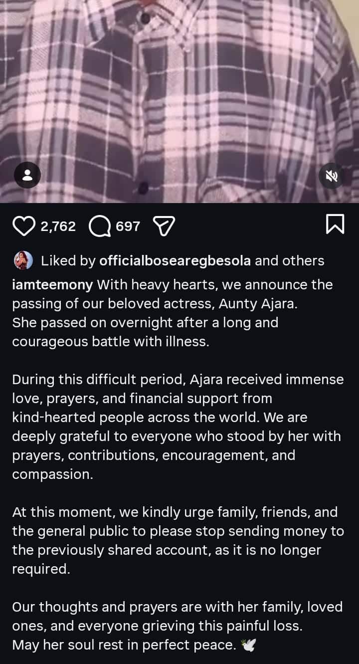 Yoruba Nollywood Mourns As Aunty Ajara Dies After Illness Battle