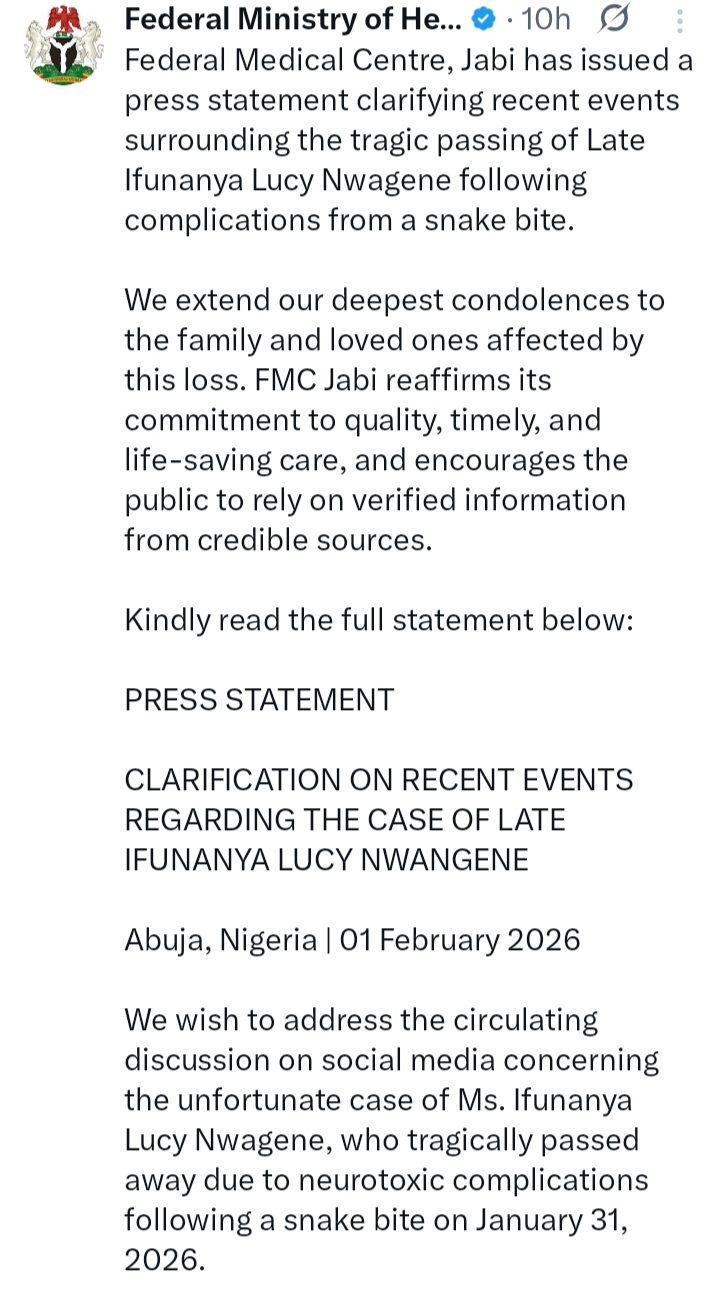 FMC Abuja Denies Negligence In Singer Nanyah’s Death