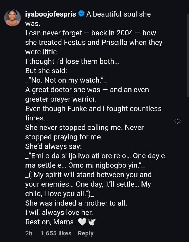 Funke Akindele’s Mother Saved My Children — Iyabo Ojo Says