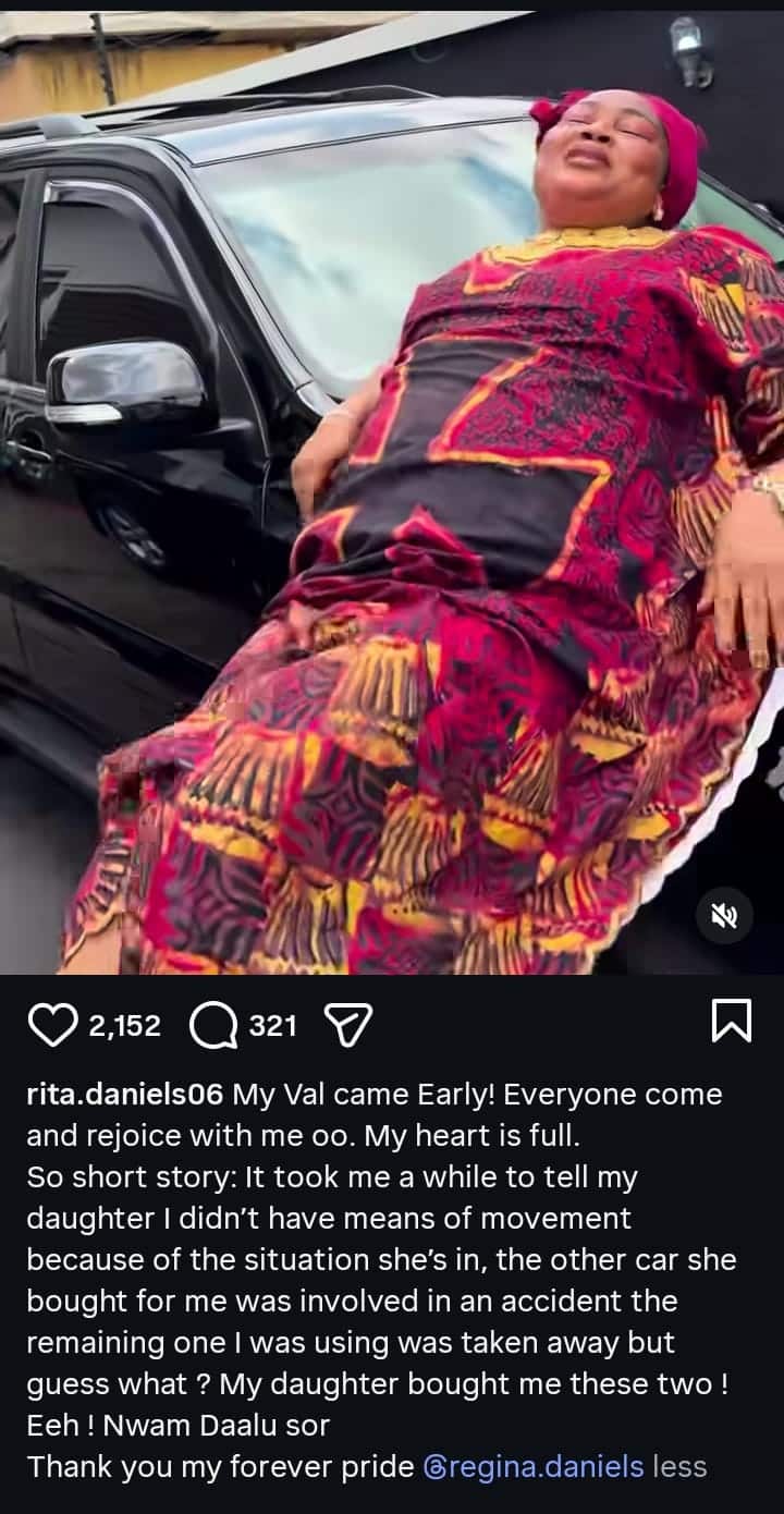 Regina Daniels Surprises Mother Rita With Two Luxury Cars