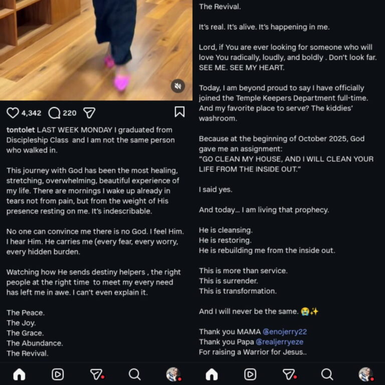 Celebration As Tonto Dikeh Completes Church Discipleship Training