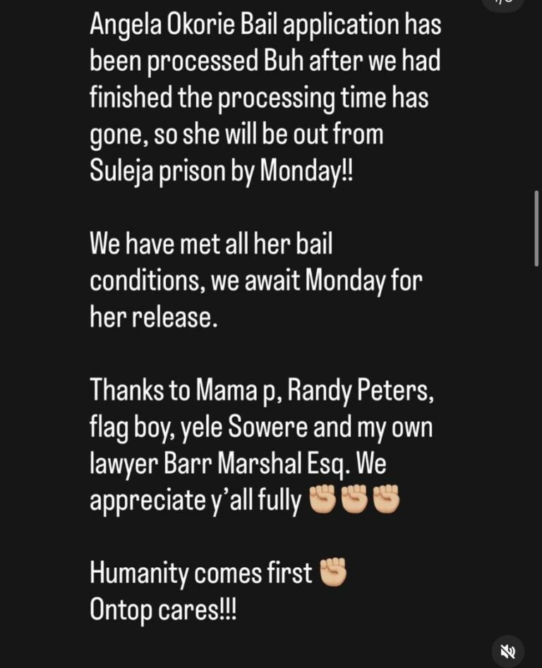 Actress Angela Okorie Remains Detained After Bail Granted