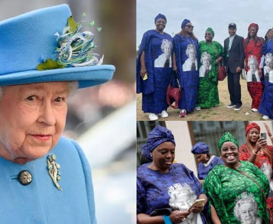 Nigerian women ‘rock’ aso-ebi in London for Queen Elizabeth’s funeral