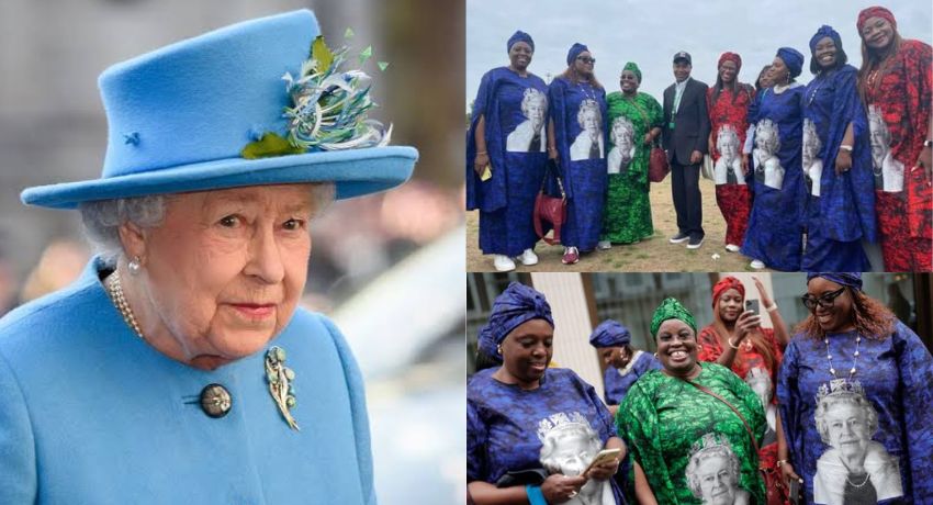 Nigerian women ‘rock’ aso-ebi in London for Queen Elizabeth’s funeral