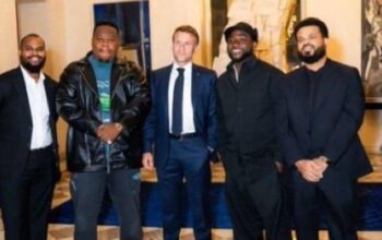 “Person wey get Davido get God” — Cubana Chief Priest Hails Him Big After Meeting French President Macron