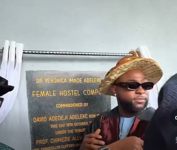 Davido Commissions Female Hostel at Clifford University in Honour of His Mother