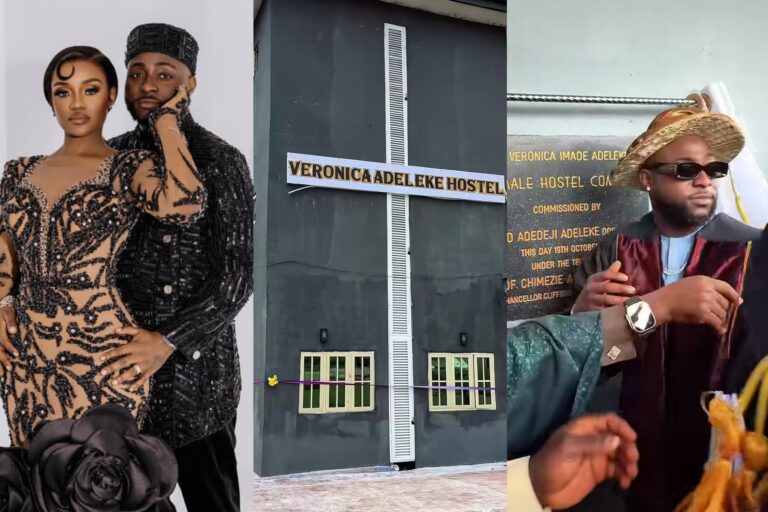 Chioma Reacts as Davido Commissions Hostel Named After His Late Mother in Abia State