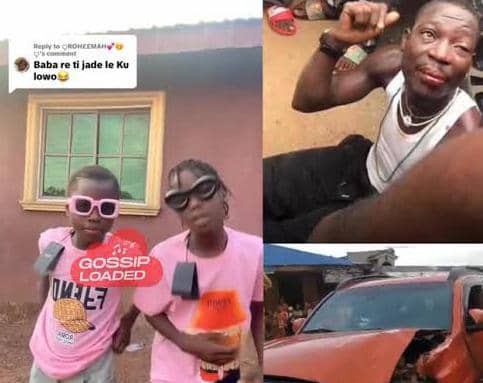 DJ Chicken’s Daughter Fumes as Dad Mobbed After Car Crash in Sagamu