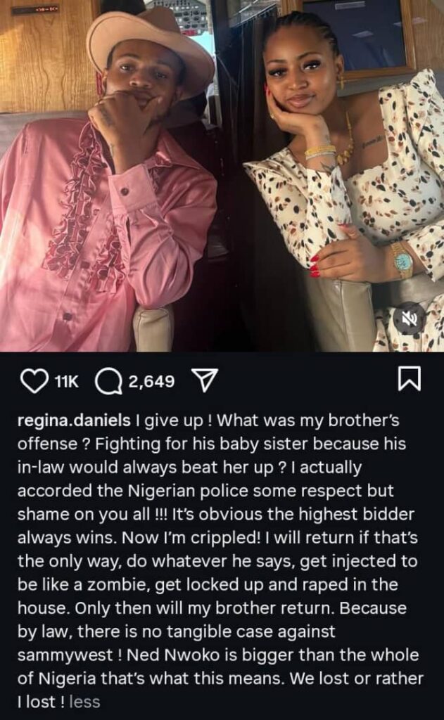 I Feel Like I’m Losing My Mind — Regina Daniels Contemplates Going Back to Ned Nwoko