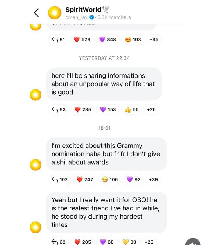 Omah Lay Reacts to Grammy Nomination with Davido — I Don’t Give a Shit About Awards