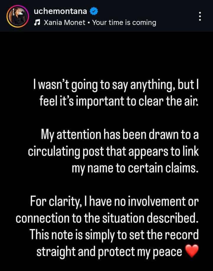 I Have No Involvement — Actress Uche Montana Breaks Silence on Ned Nwoko’s Claims Linking Her to Regina Daniels’ Drug Scandal