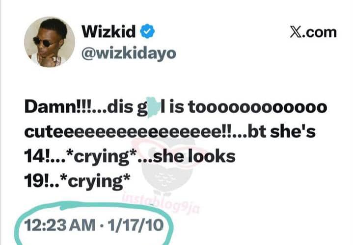 Wizkid Under Fire as Old Tweet About Underage Girl Resurfaces, Davido’s Associate Icey Reacts