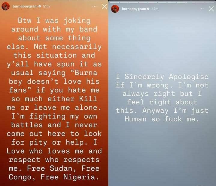 Cancel Me If You See Me as a Stripper — Burna Boy Vents Frustration, Apologizes Following Denver Concert Drama