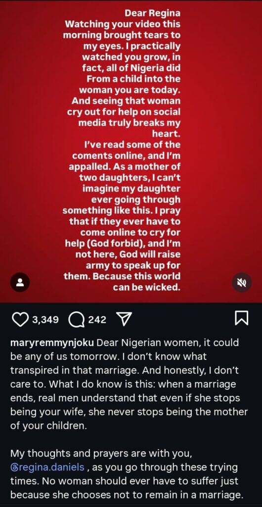 It Could Be Any of Us Tomorrow — Mary Njoku Speaks Up for Regina Daniels, Calls Out Society’s Silence