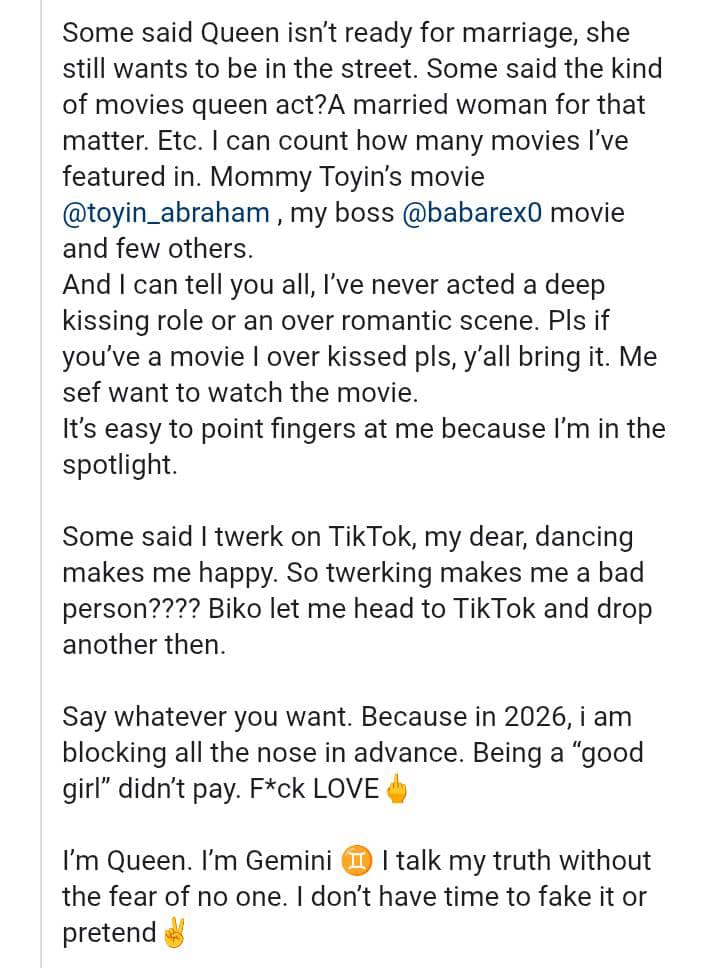 Where Did Your USA People See Me as a Prostitute? — BBNaija’s Queen Fires Back at Critics Amid Marriage Crash