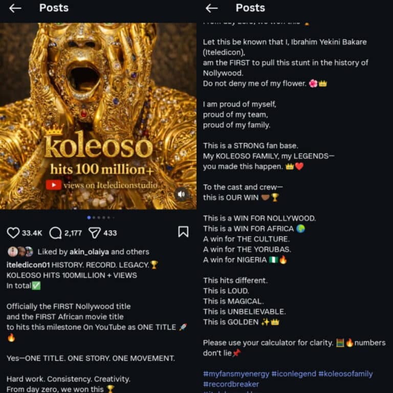 Itele’s Koleoso Hits 100 Million Views Milestone