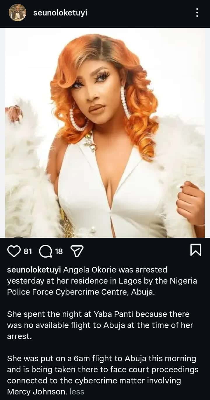 Angela Okorie Reportedly Arrested Over Mercy Johnson Dispute