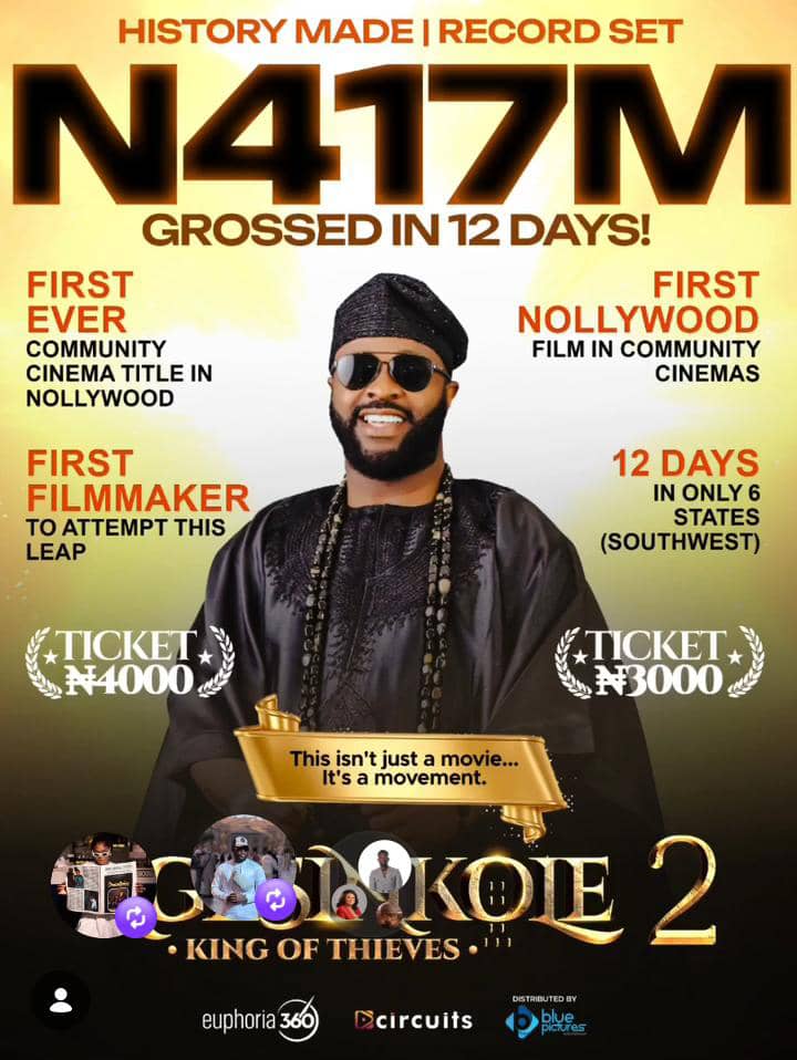 Femi Adebayo Makes History as Agesinkole 2 Hits N417m