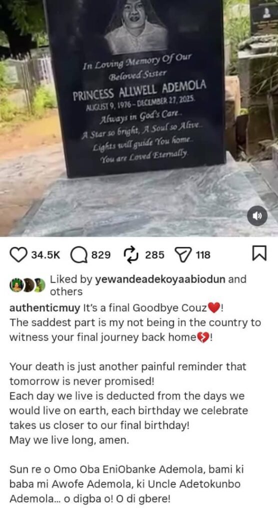 Muyiwa Ademola Opens Up On Missing Allwell’s Funeral