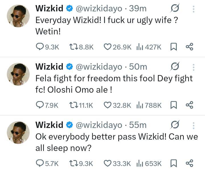 Did I Sleep With Your Wife? — Wizkid Asks Seun Kuti