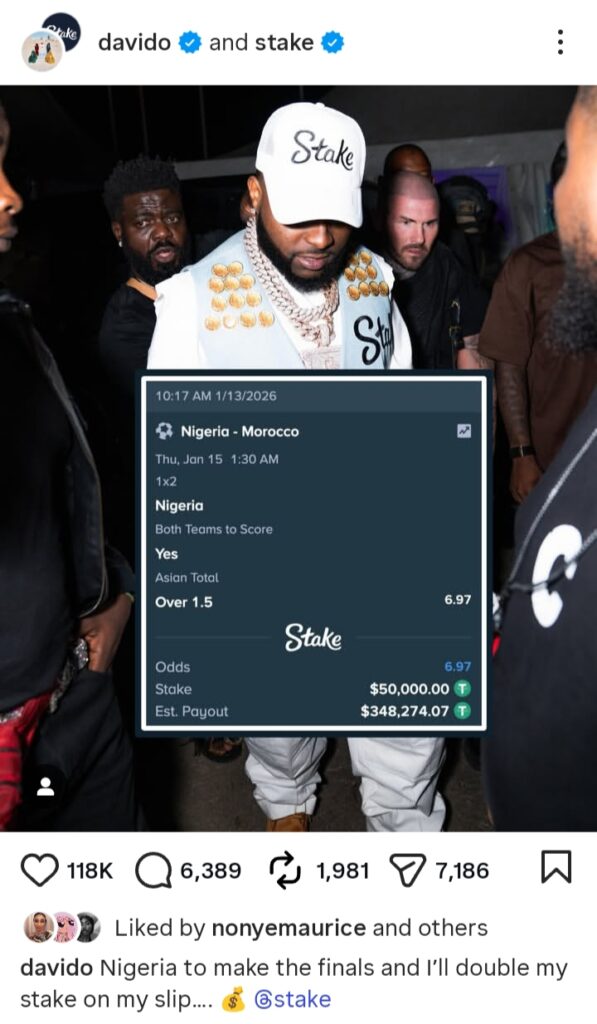 AFCON: Davido, Peller Lose Big Bets on Eagles