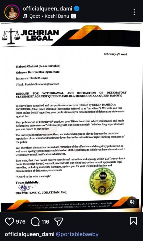 Another Lawsuit Hits Portable as Queen Dami Reacts