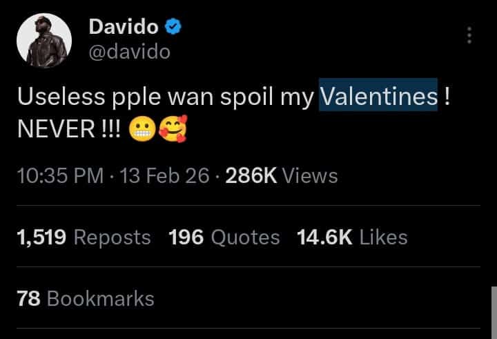They Tried To Ruin My Valentine – Davido Vents Over Custody Battle