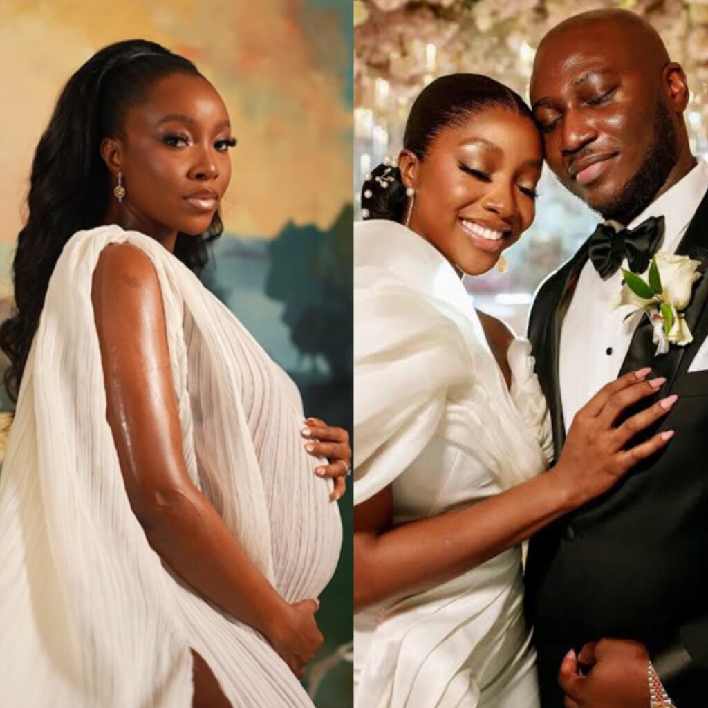 Ini Dima-Okojie and husband expecting first baby.
