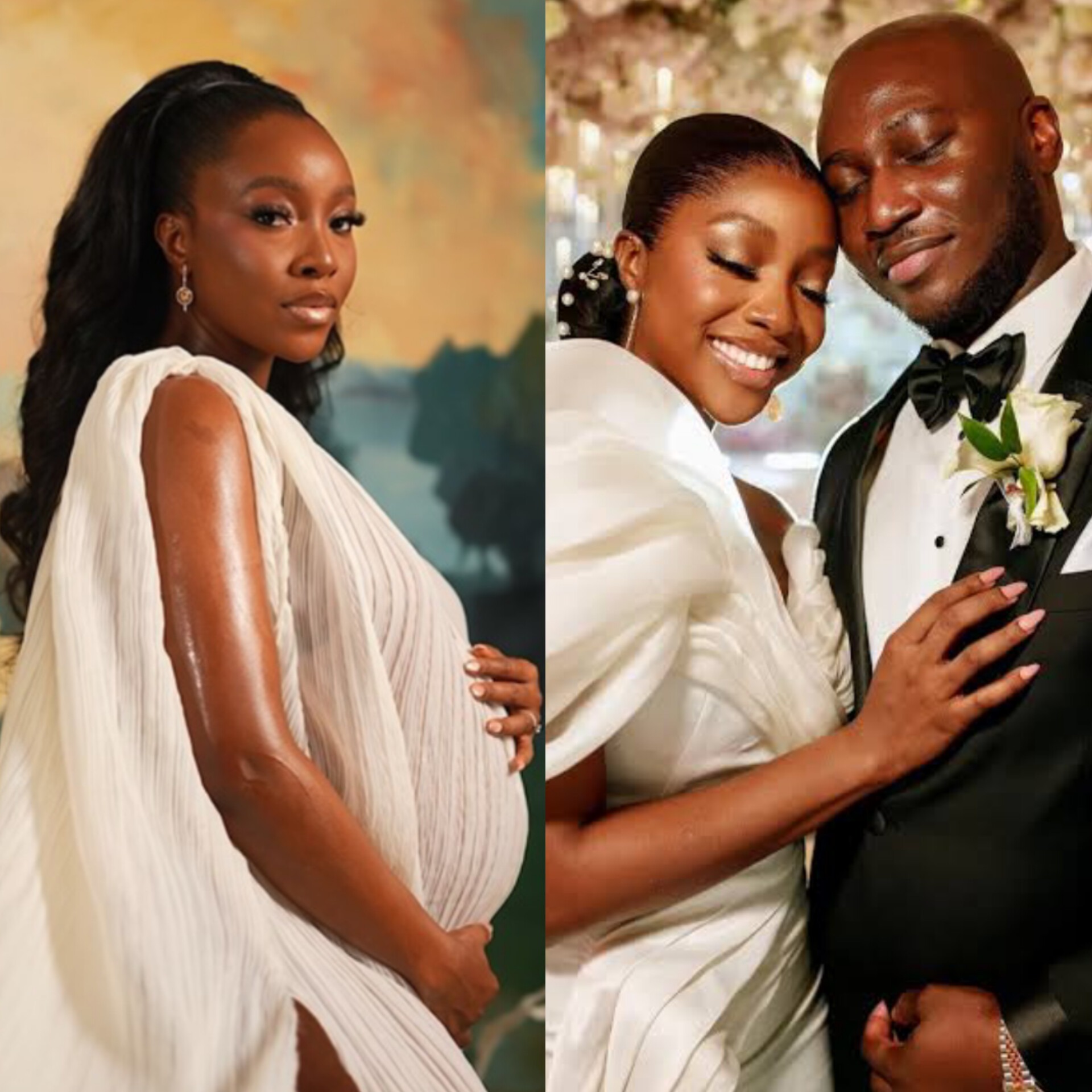 Ini Dima-Okojie and husband expecting first baby.